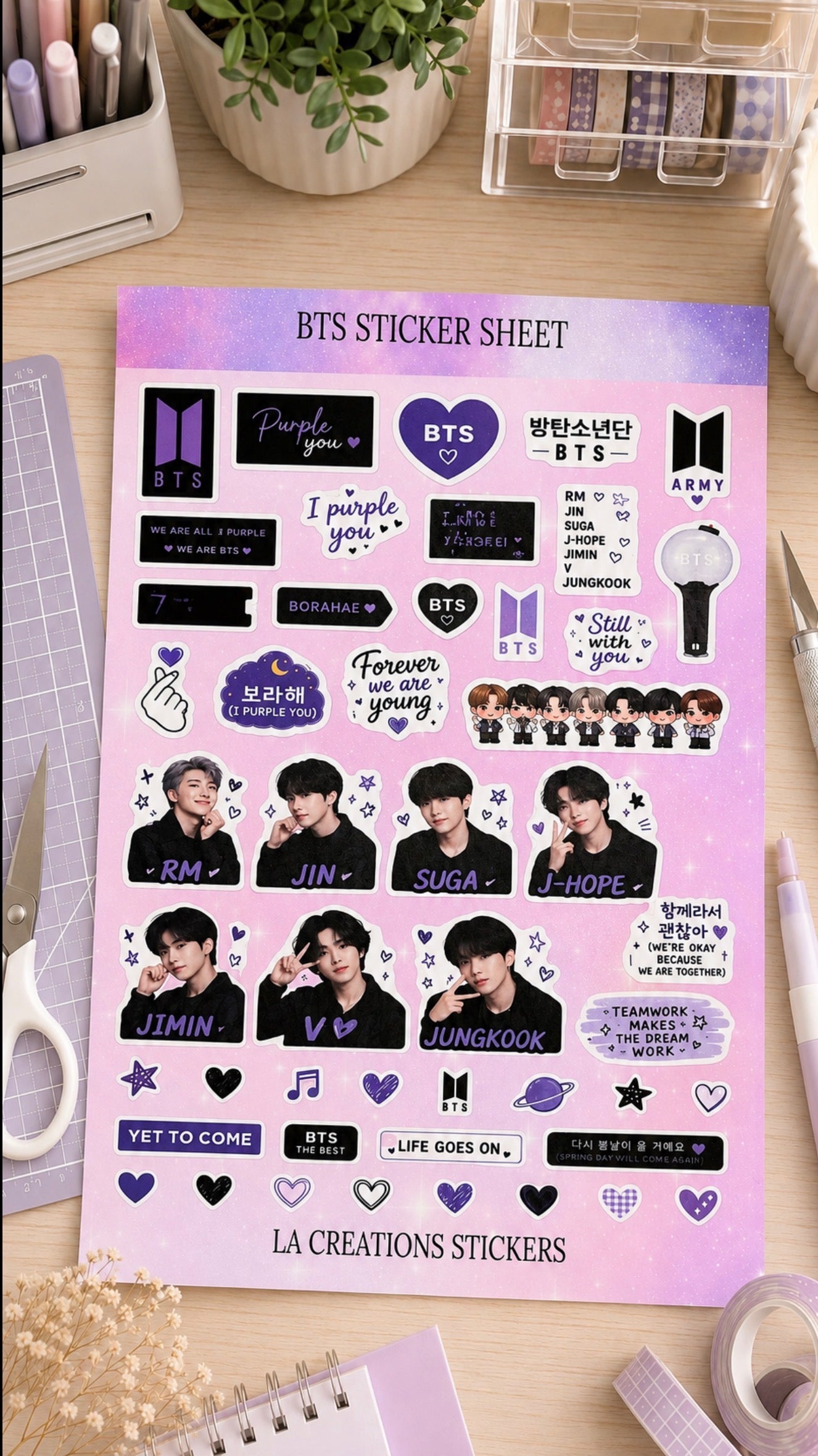 BTS Sticker Sheet
